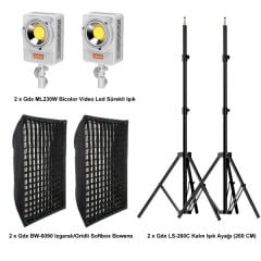 Gdx ML230W Bicolor Video ve Fotoğraf 60x90 Gridli Softbox İkili Sürekli Işık Seti