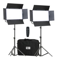 GDX P500C Bicolor Profesyonel İkili 300W LED Panel Video ve Fotoğraf Stüdyo Işık Seti