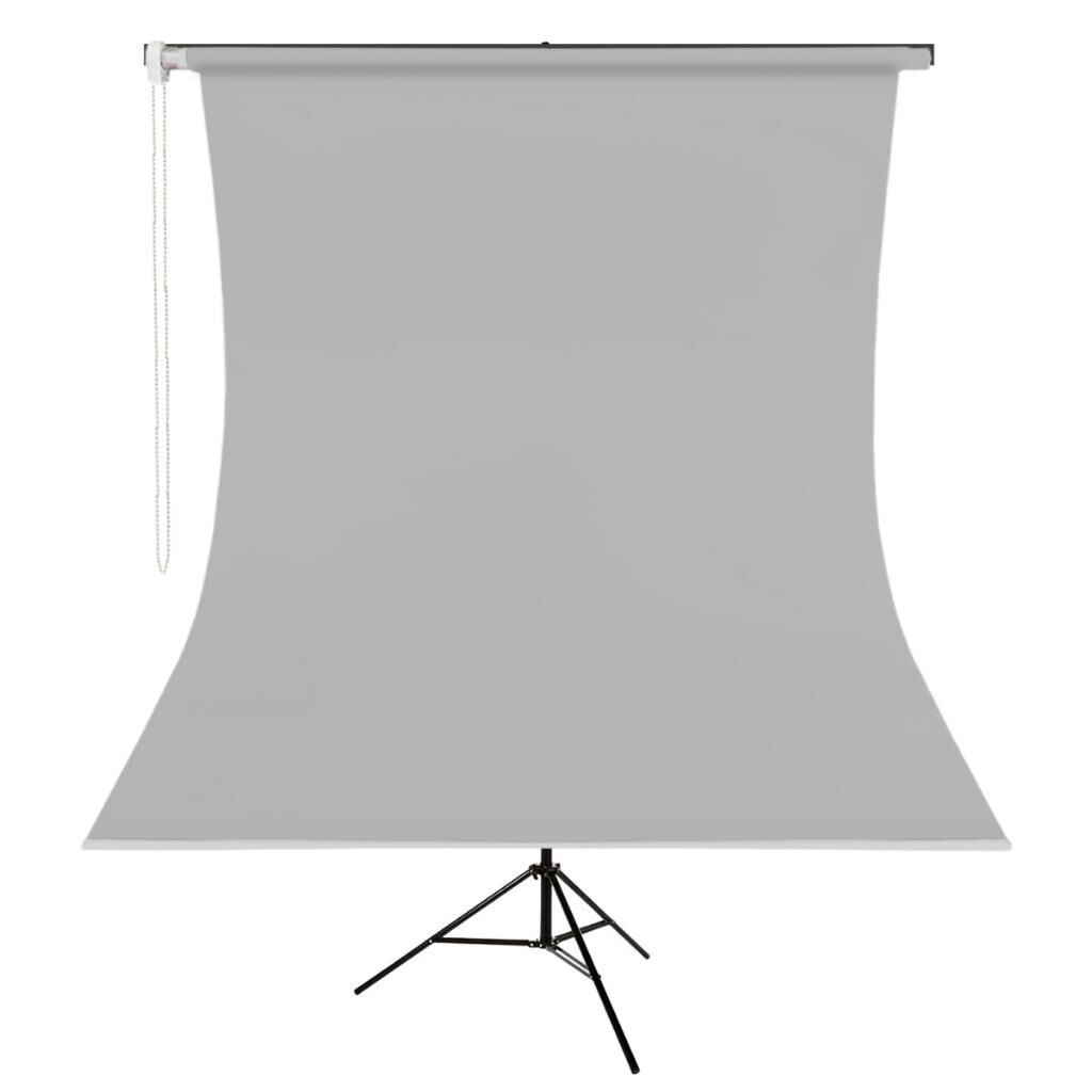 GDX Kumaş - Seyyar Vesikalık Gri Renk Fon Perde 190x400 cm