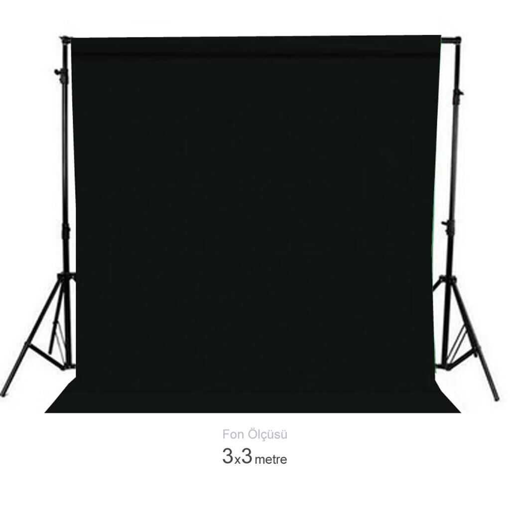 Gdx Seyyar Siyah Fon Perde (Katlanabilir Kumaş) 3x3 Metre