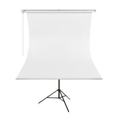 GDX Kumaş - Seyyar Vesikalık Beyaz Renk Fon Perde 135x200 cm