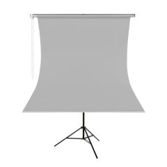 GDX Kumaş - Seyyar Vesikalık Gri Renk Fon Perde 135x200 cm