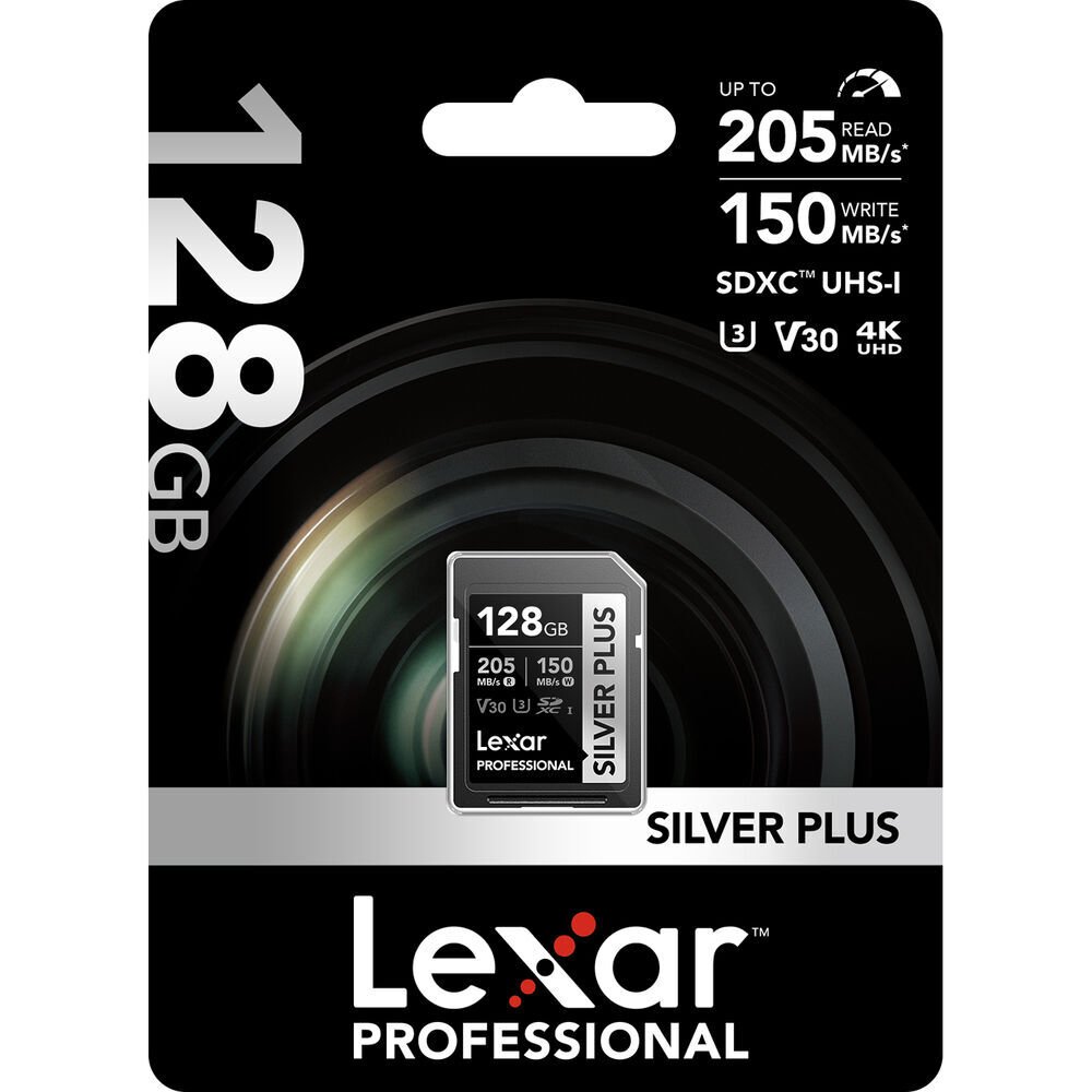 Lexar 128GB Silver Plus 205MB/s SDXC Hafıza Kartı