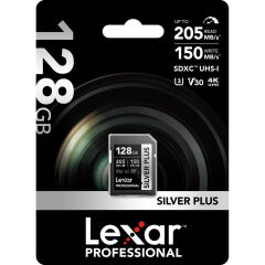 Lexar 128GB Silver Plus 205MB/s SDXC Hafıza Kartı