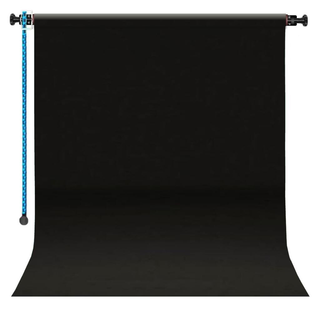 GDX Sabit (Tavan & Duvar) Kağıt Sonsuz Stüdyo Fon Perde (Black/Siyah) 2.70x11 Metre