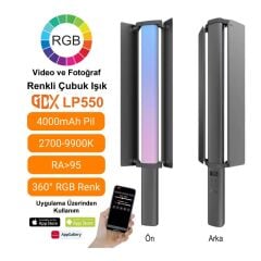 Gdx LP550 RGB Led Şarj Edilebilir Fotoğrafçılık ve Video için Renkli Işık Çubuğu