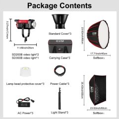 GVM PRO-SD300B 300W Bi-Color LED Video Işığı Parabolik Softbox Seti