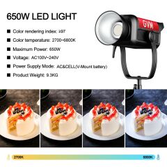 GVM PRO-SD650B 650W Bi-Color LED Video Işığı Softbox Seti (V-mount & Mesh Bluetooth)