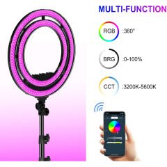 GVM Ring-18 50W Güçlü Bi-Color ve RGB Ring Light Kiti (18'')