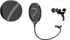 7Ryms SR-Pf-L 360° Ayarlanabilir Mikrofon Pop Filtresi ve Çift Katmanlı Maske Kalkanı