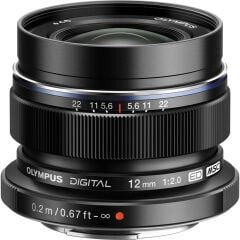 Olympus M.Zuiko Digital ED 12mm f/2 Lens (Siyah)