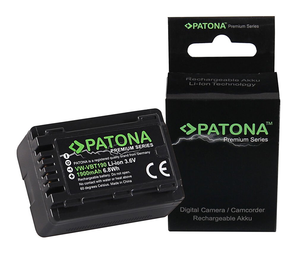 Patona 1258 Premium Panasonic VW-VBT190 HC-V757 V777 VX878 WX979