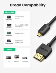 Ugreen 4K 60Hz Micro HDMI to HDMI Kablo 1 Metre