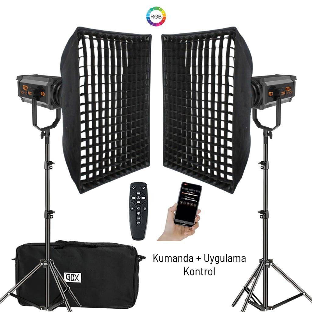 GDX 300 RGB III Profesyonel İkili Fotoğrafçılık ve Video Renkli Dolgu Işığı Seti