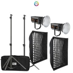 GDX 300 RGB III Profesyonel İkili Fotoğrafçılık ve Video Renkli Dolgu Işığı Seti