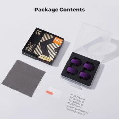 K&F Concept Insta360 Luna Ultra İçin 4 Parça ND Filtre Seti (ND4, ND8, ND16, ND32)