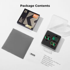 K&F Concept Dji Osmo Pocket 4P İçin 3 Parça Filtre Seti (CPL + Black Mist 1/4 + ND2-32) (Metal)