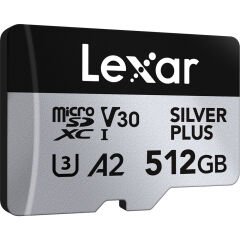 Lexar 512GB Silver Plus 205MB/s microSDXC Hafıza Kartı
