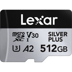 Lexar 512GB Silver Plus 205MB/s microSDXC Hafıza Kartı