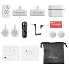 Hollyland Lark M2S Ultimate Combo İkili Kablosuz Mikrofon Sistemi - Beyaz