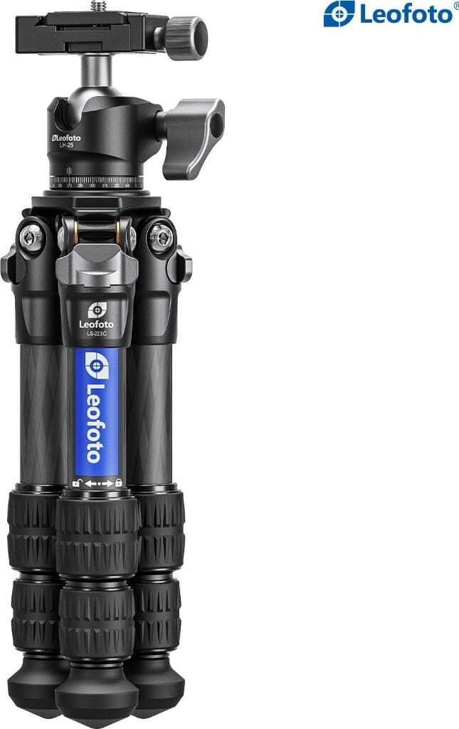 Leofoto LS-223C+LH-25 Profesyonel Mini Karbon Fiber Tripod Kit