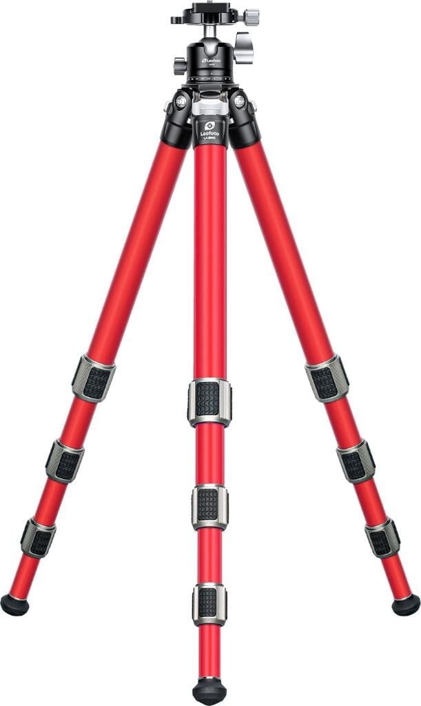 Leofoto LA-284C + LH-30 Korozyona Dayanıklı Karbon Fiber Tripod Kit Kırmızı
