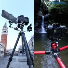 Leofoto LY-224C+LH-25 Y Şekilli Orta Sütun Tasarımlı Tripod Siyah