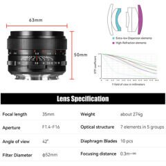 7Artisans MF 35mm f/1.4 Mark III FF Lens (Nikon Z)