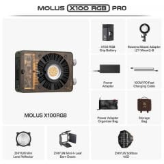 Zhiyun Molus X100 RGB Pro Kit 100W Taşınabilir Işık