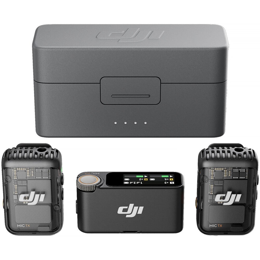 DJI Mic 2 (2 TX + 1 RX + Charging Case) 2'li Kablosuz Mikrofon