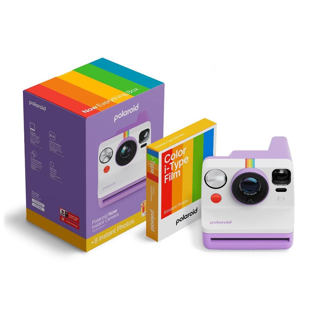 Polaroid Now Gen3 Purple + Color Film Bundle (8 Film)