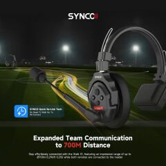 Synco XTalk X1 Kablosuz Intercom Sistemi Tek Kulaklıklı  (2.4 GHz)