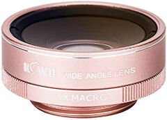 Kiwifotos 3in1 Akıllı Telefonlar İçin Geniş Açı & Makro & Balıkgözü Lens (Pembe)