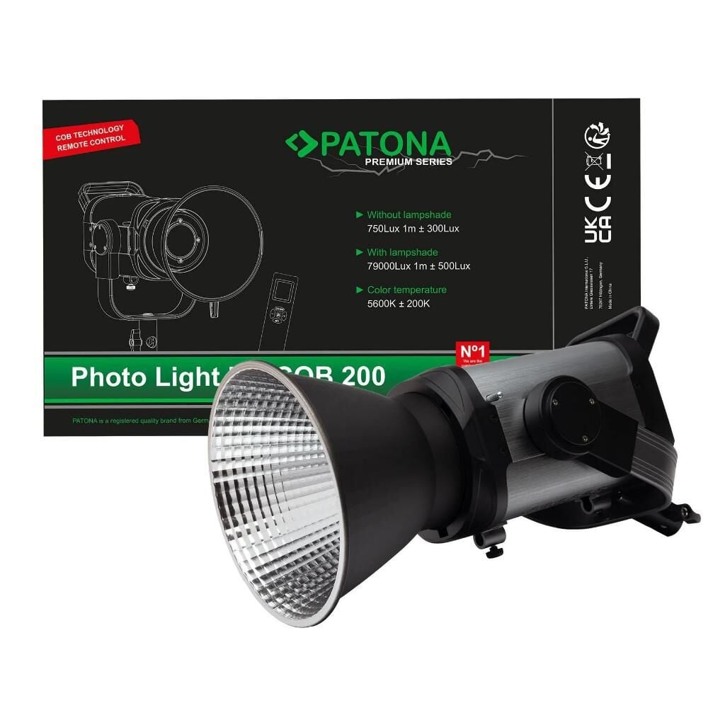 Patona 4281 Premium Photo Light COB-200 APRC with App Control