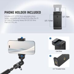 Neewer UA057 22'' (55 cm) Mafsallı Magic Arm ve Telefon Tutucu Kiti