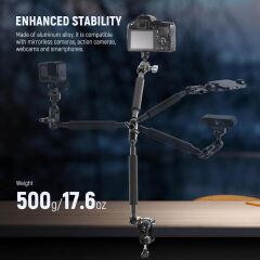 Neewer UA057 22'' (55 cm) Mafsallı Magic Arm ve Telefon Tutucu Kiti