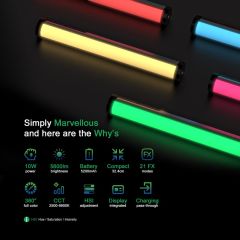 Patona 4291 Premium Led RGB Tube Photo/Video Light Led Dynamic 21