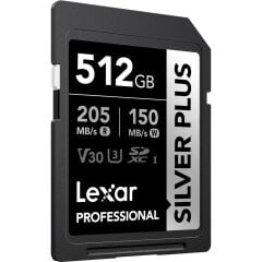 Lexar 512GB Silver Plus 205MB/s SDXC Hafıza Kartı