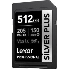 Lexar 512GB Silver Plus 205MB/s SDXC Hafıza Kartı