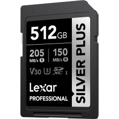 Lexar 512GB Silver Plus 205MB/s SDXC Hafıza Kartı