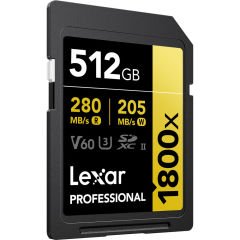 Lexar 512GB Gold 1800x V60 UHS-II SDXC Hafıza Kartı