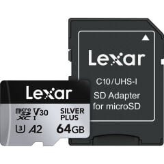 Lexar 64GB Silver Plus 205MB/s microSDXC Hafıza Kartı