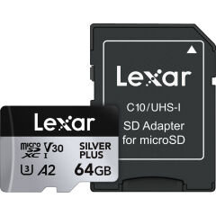 Lexar 64GB Silver Plus 205MB/s microSDXC Kart