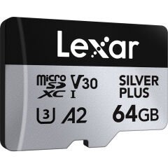 Lexar 64GB Silver Plus 205MB/s microSDXC Hafıza Kartı