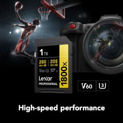 Lexar 1TB Gold 1800x V60 UHS-II SDXC Hafıza Kartı