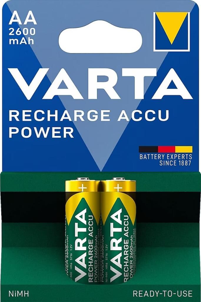 Varta AA 2600 mAh Şarjlı Kalem Pil (2'li Paket)