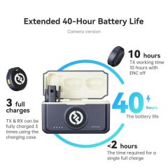 Hollyland Lark M2 Combo Kablosuz Mikrofon Sistemi (Siyah)