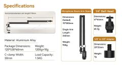 Ulanzi TM01 Boom Arm Mikrofon Masa Standı