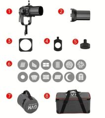 GVM 36° Optik Snoot (10'lu Gobo Seti ve Tutucusu Dahil)