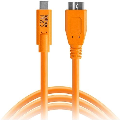 Tether Tools CUC3315-ORG 4.6m USB Kablosu (USB-C - USB 3.0 Micro-B)